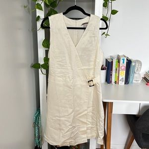 New, Never worn, cream belt tie dress